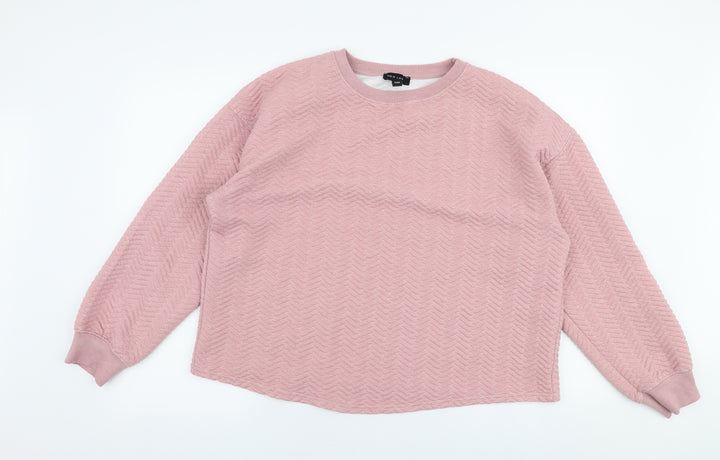 New Look Womens Pink Round Neck  Polyester Pullover Jumper Size L