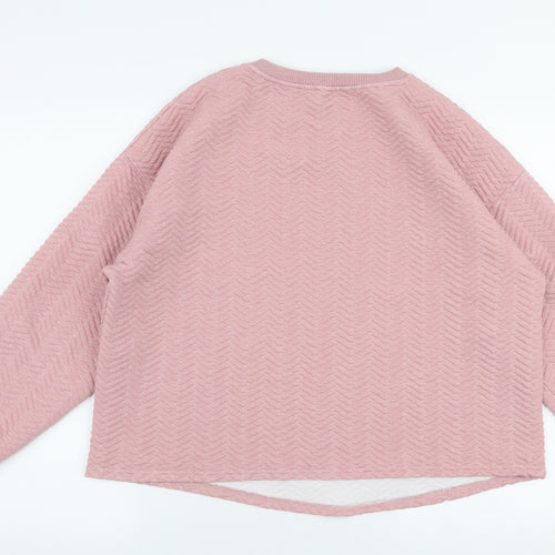 New Look Womens Pink Round Neck  Polyester Pullover Jumper Size L