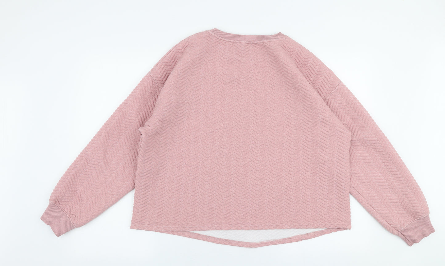 New Look Womens Pink Round Neck  Polyester Pullover Jumper Size L