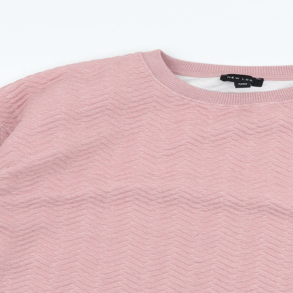 New Look Womens Pink Round Neck  Polyester Pullover Jumper Size L