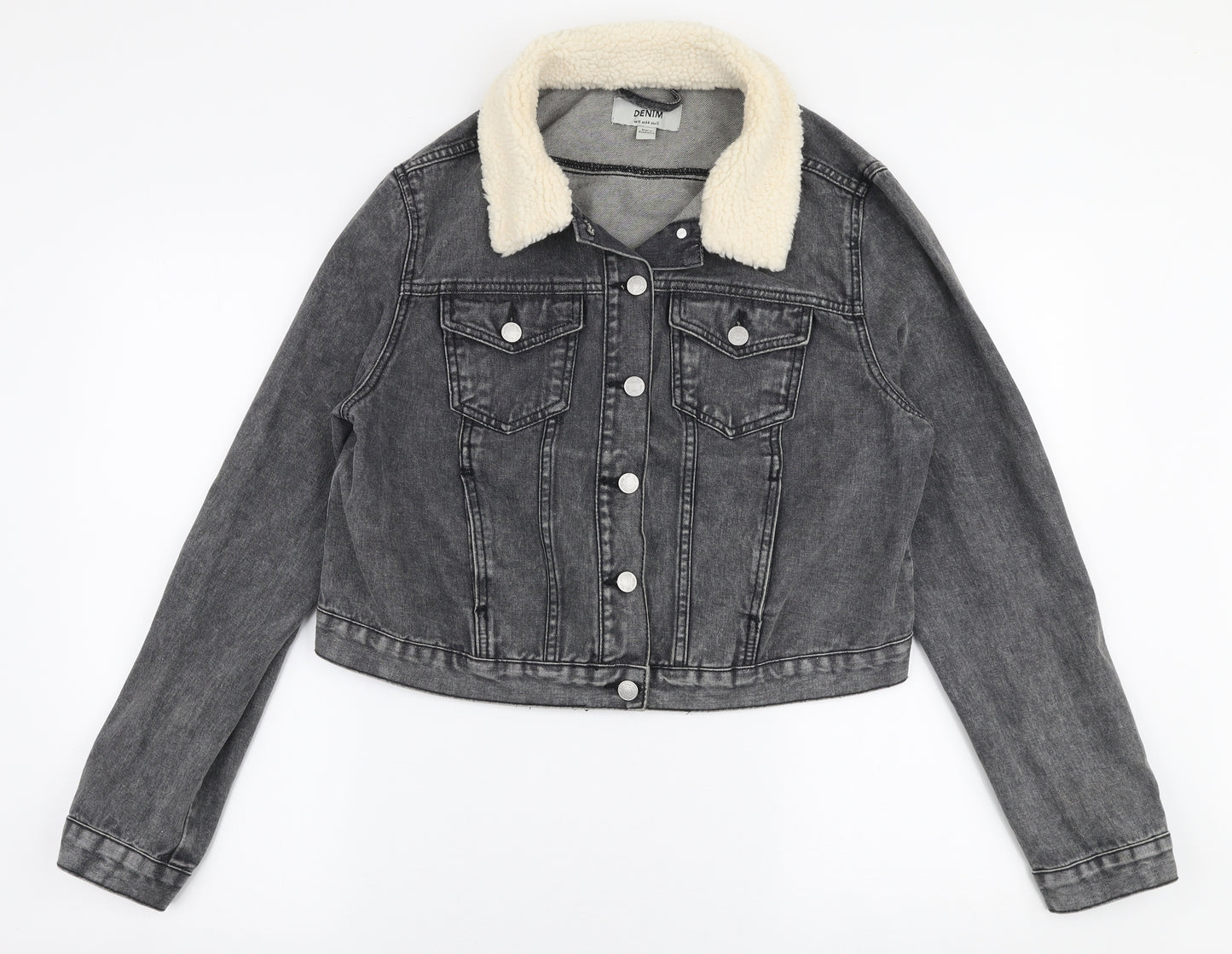 New Look Womens Grey   Jacket  Size 16  Button