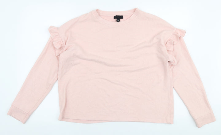 New Look Womens Pink Round Neck Polyester Pullover Jumper Size M