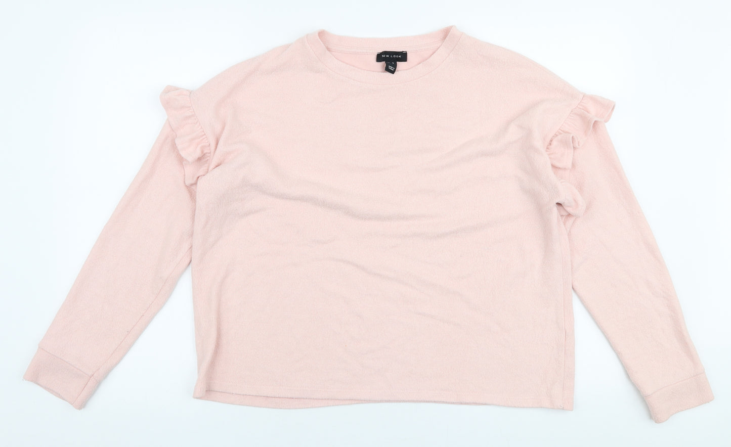 New Look Womens Pink Round Neck  Polyester Pullover Jumper Size M