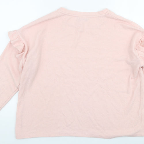 New Look Womens Pink Round Neck  Polyester Pullover Jumper Size M