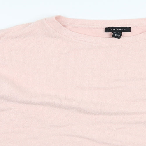 New Look Womens Pink Round Neck  Polyester Pullover Jumper Size M