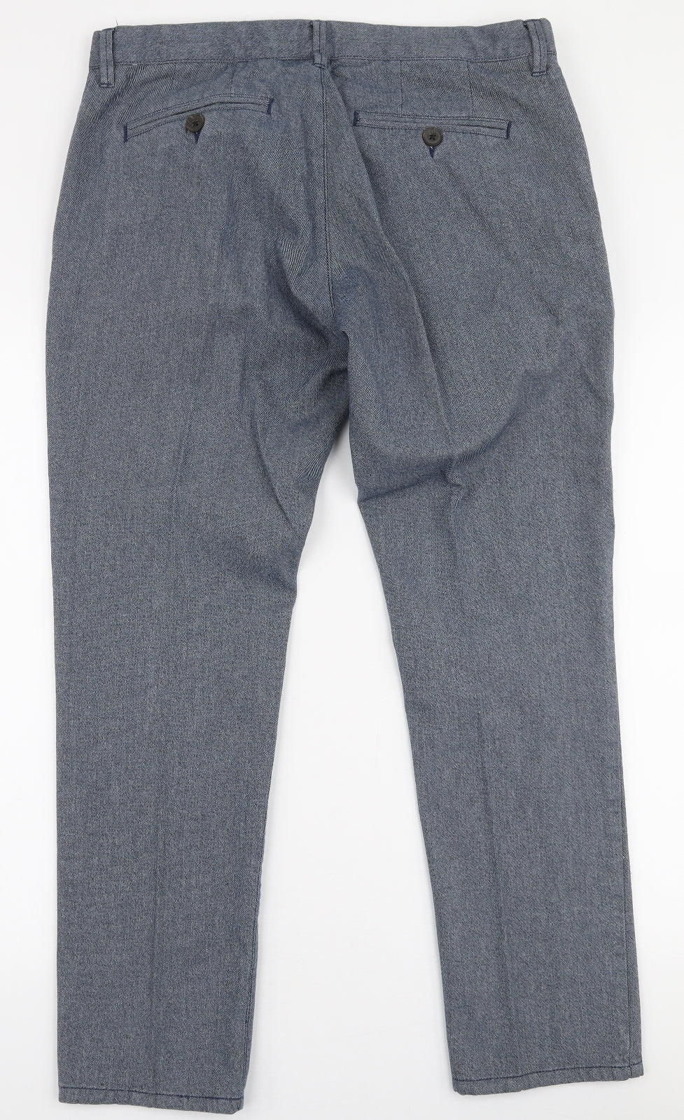NEXT Mens Blue  Cotton Trousers  Size 34 in L29 in Slim Zip