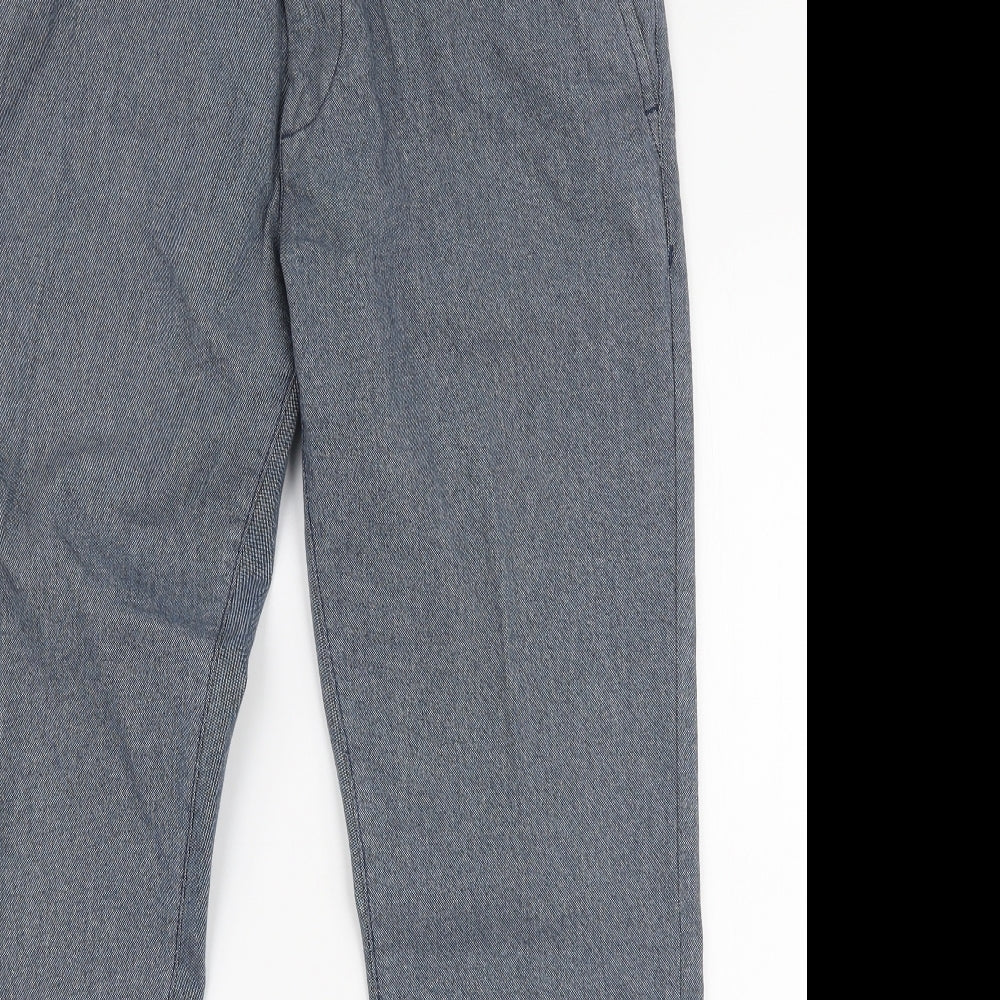 NEXT Mens Blue  Cotton Trousers  Size 34 in L29 in Slim Zip