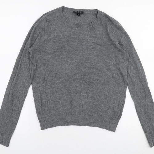 Topshop Womens Grey Round Neck  Polyester Pullover Jumper Size 6