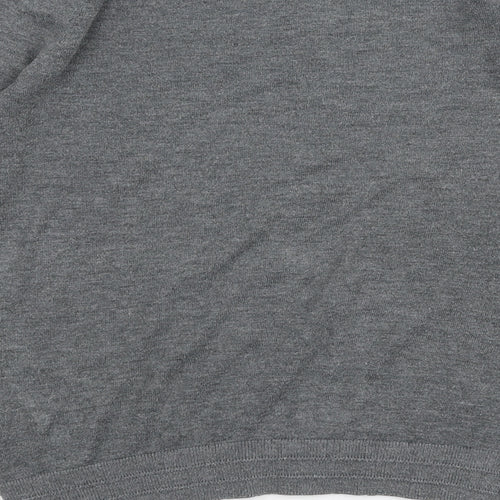 Topshop Womens Grey Round Neck  Polyester Pullover Jumper Size 6