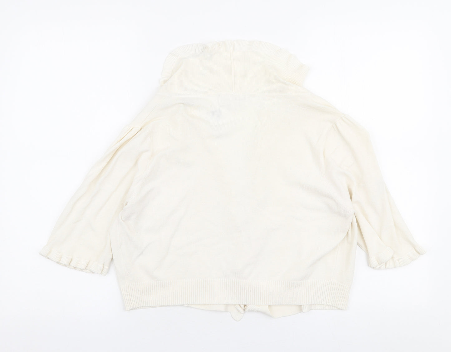 Gerard Womens White Collared  Viscose Cardigan Jumper Size XL