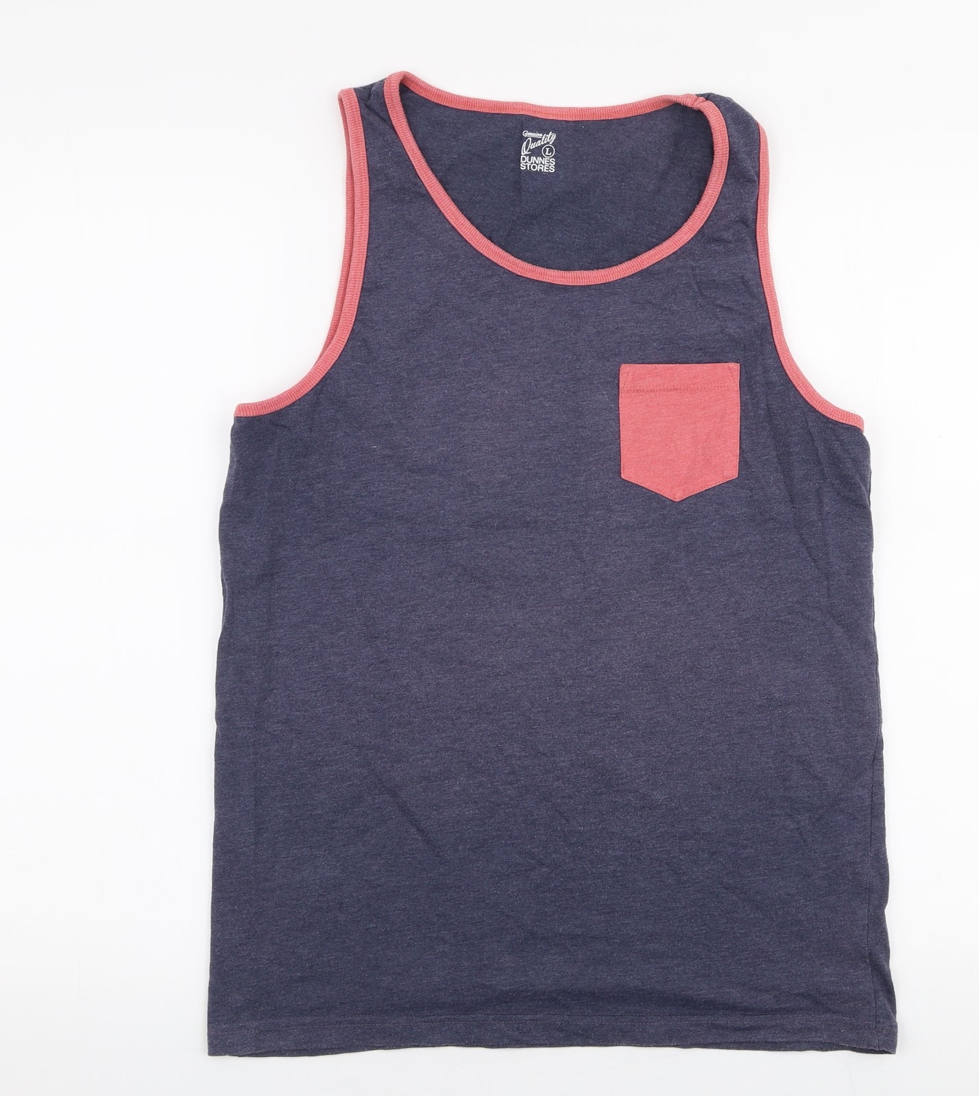 Dunnes Stores Mens Blue  Polyester  T-Shirt Size L Round Neck