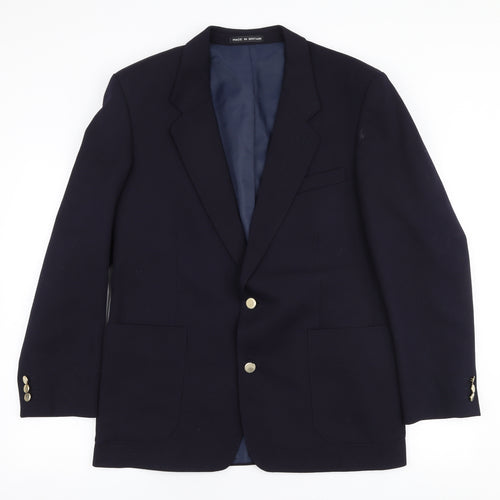 Michael Mayes Mens Blue  Wool Jacket Suit Jacket Size 40