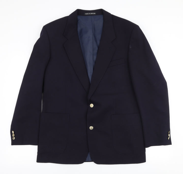 Michael Mayes Mens Blue Wool Jacket Suit Jacket Size 40
