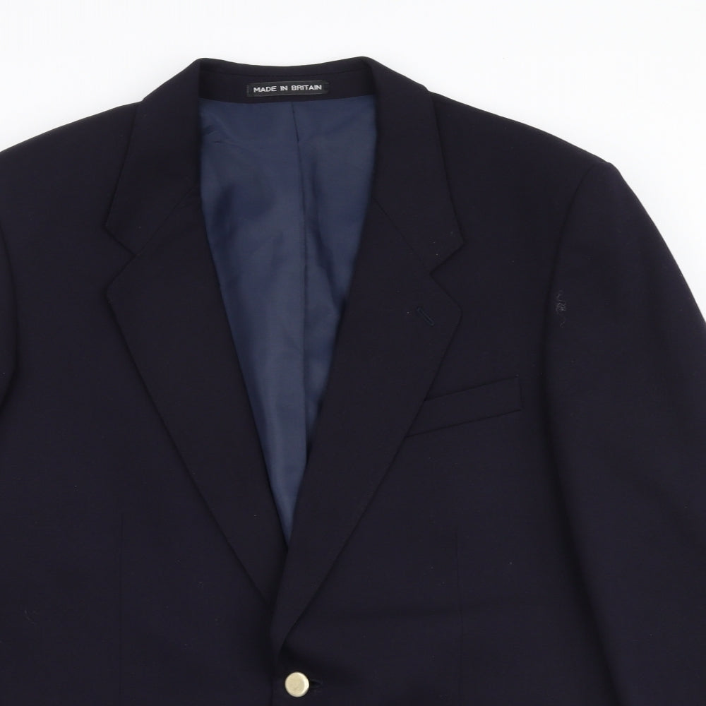 Michael Mayes Mens Blue  Wool Jacket Suit Jacket Size 40