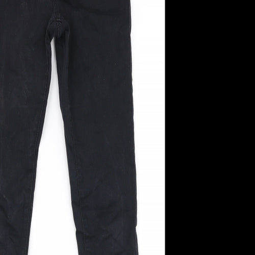Denim Co Womens Black  Cotton Skinny Jeans Size 10 L32 in Slim Zip