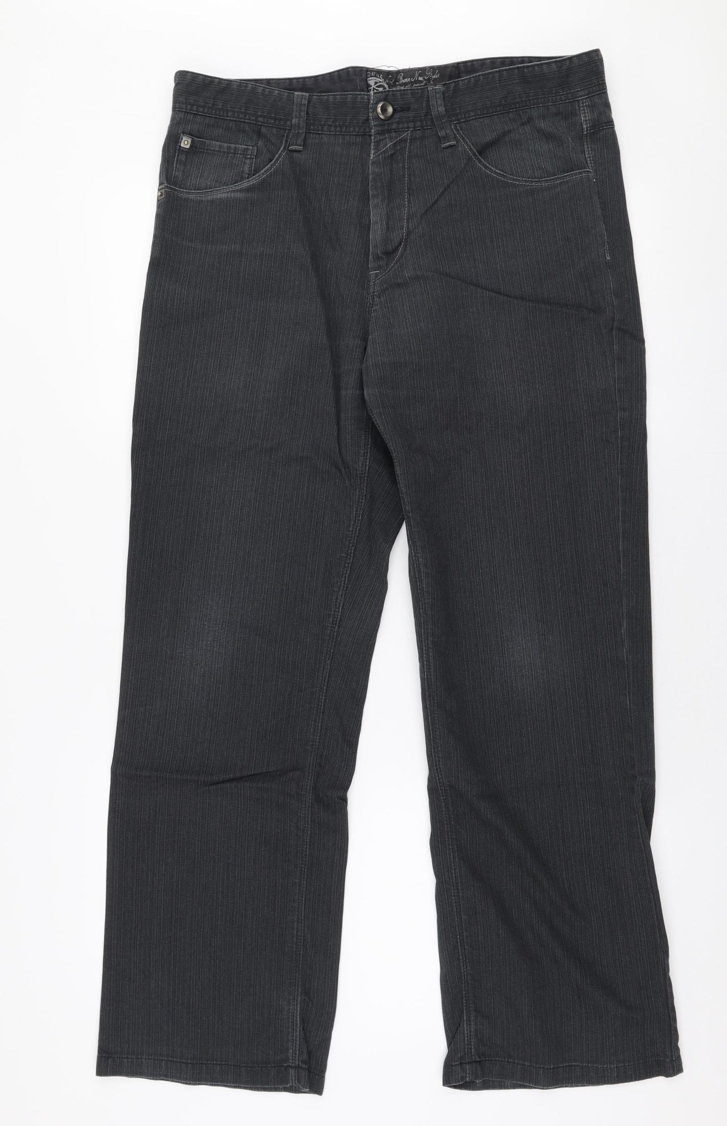 NEXT Mens Grey  Cotton Straight Jeans Size 34 in L29 in Regular Zip
