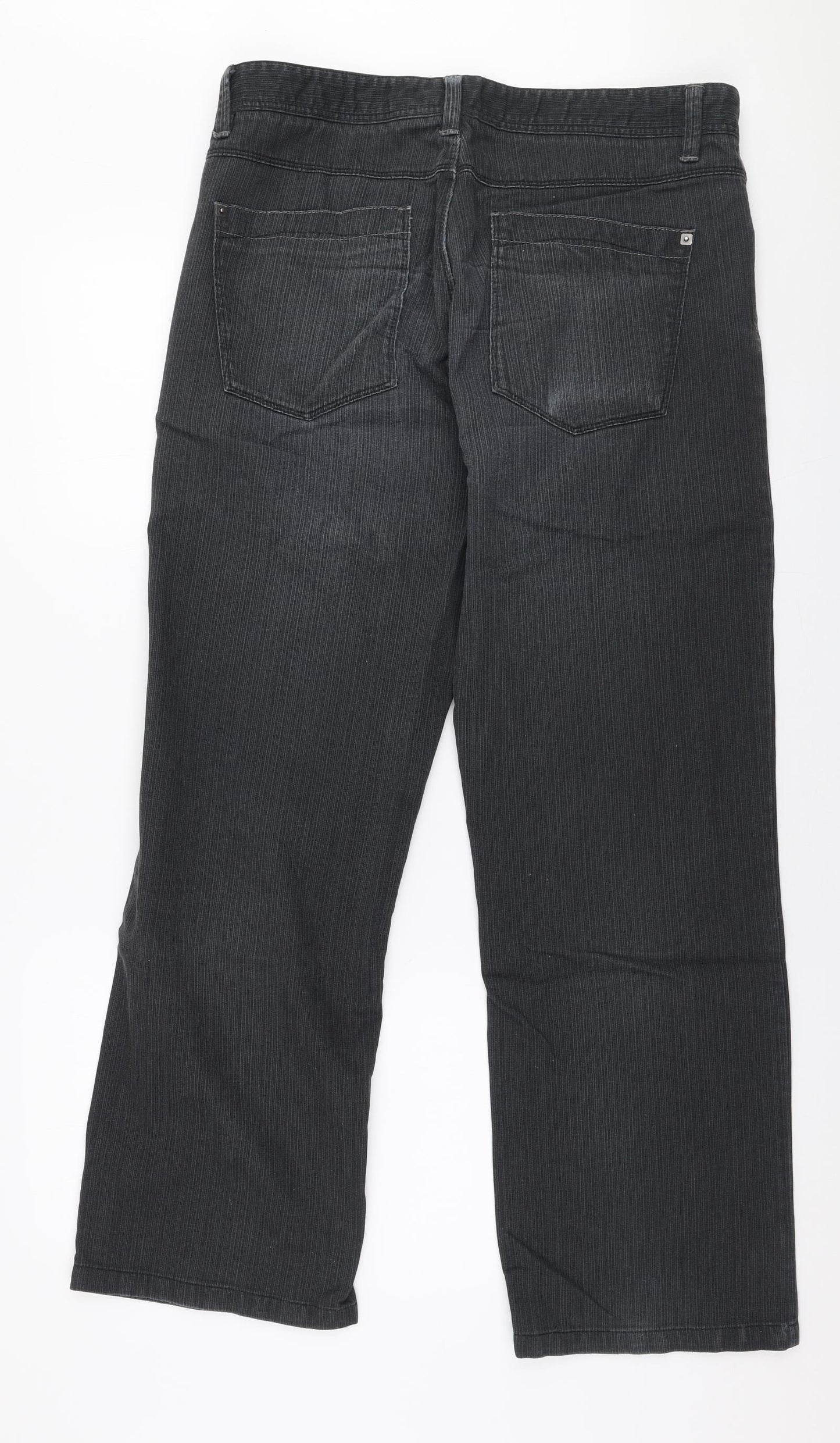 NEXT Mens Grey  Cotton Straight Jeans Size 34 in L29 in Regular Zip