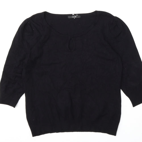 George Womens Black Round Neck  Polyester Pullover Jumper Size M