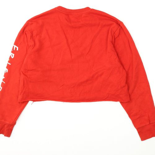 Primark Womens Red  Cotton Pullover Sweatshirt Size 10   - Friends