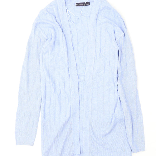 Marks and Spencer Womens Blue V-Neck  Viscose Cardigan Jumper Size XS