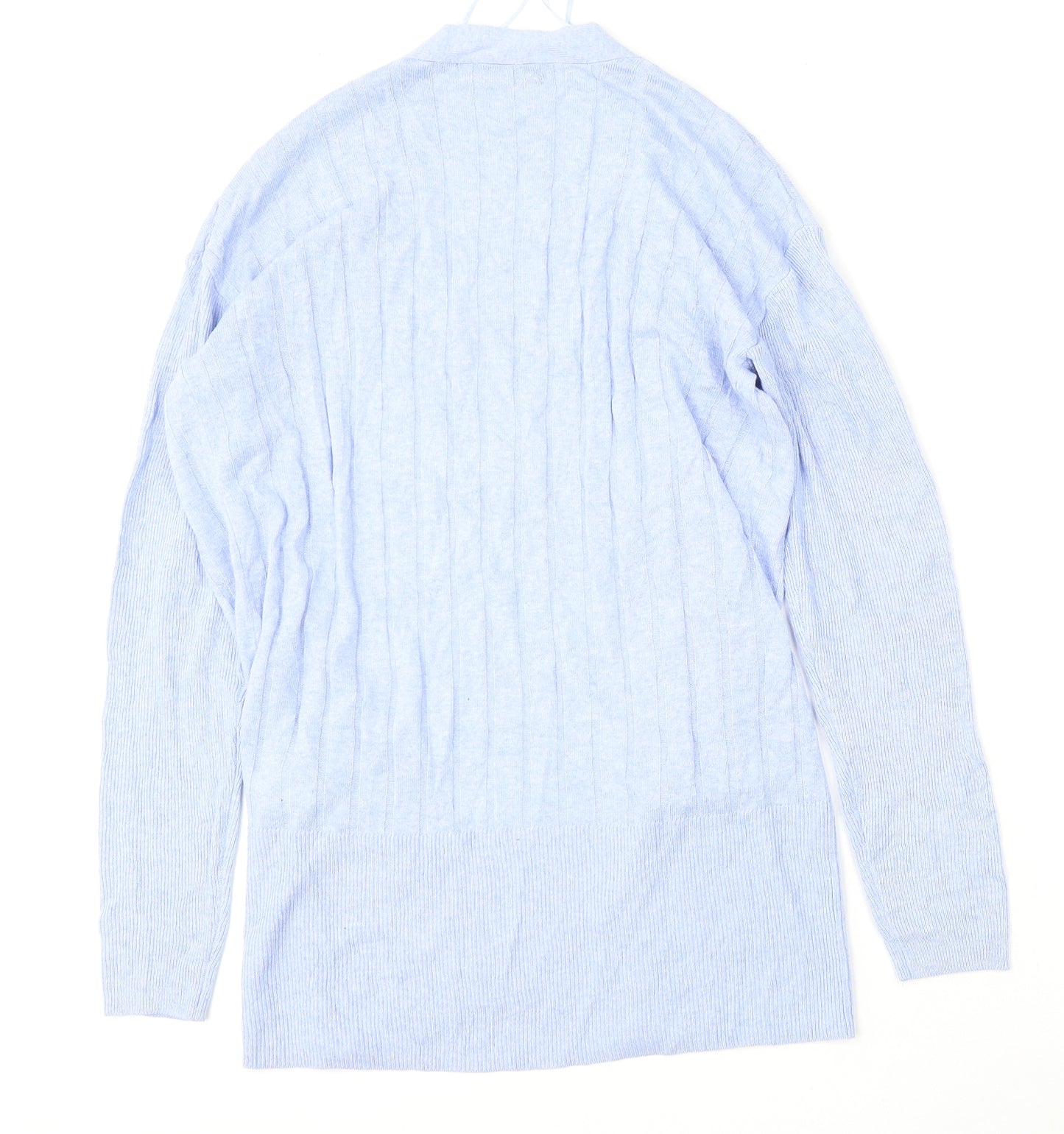 Marks and Spencer Womens Blue V-Neck  Viscose Cardigan Jumper Size XS