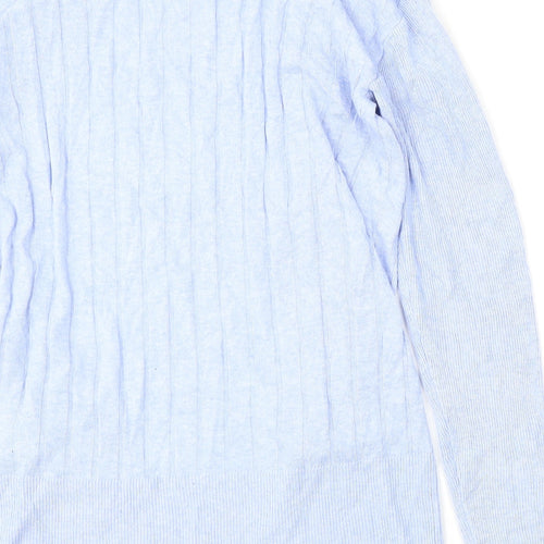 Marks and Spencer Womens Blue V-Neck  Viscose Cardigan Jumper Size XS
