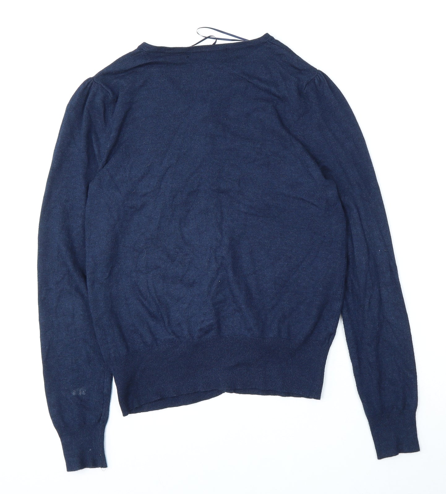 Marks and Spencer Womens Blue V-Neck  Viscose Cardigan Jumper Size 12