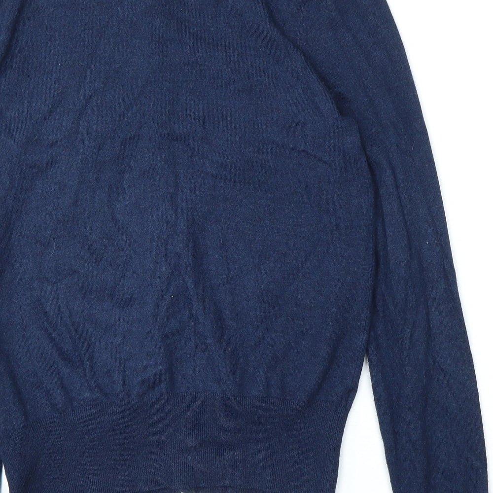 Marks and Spencer Womens Blue V-Neck  Viscose Cardigan Jumper Size 12