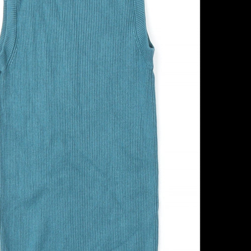 Marks and Spencer Womens Blue Round Neck  Viscose Vest Jumper Size 10
