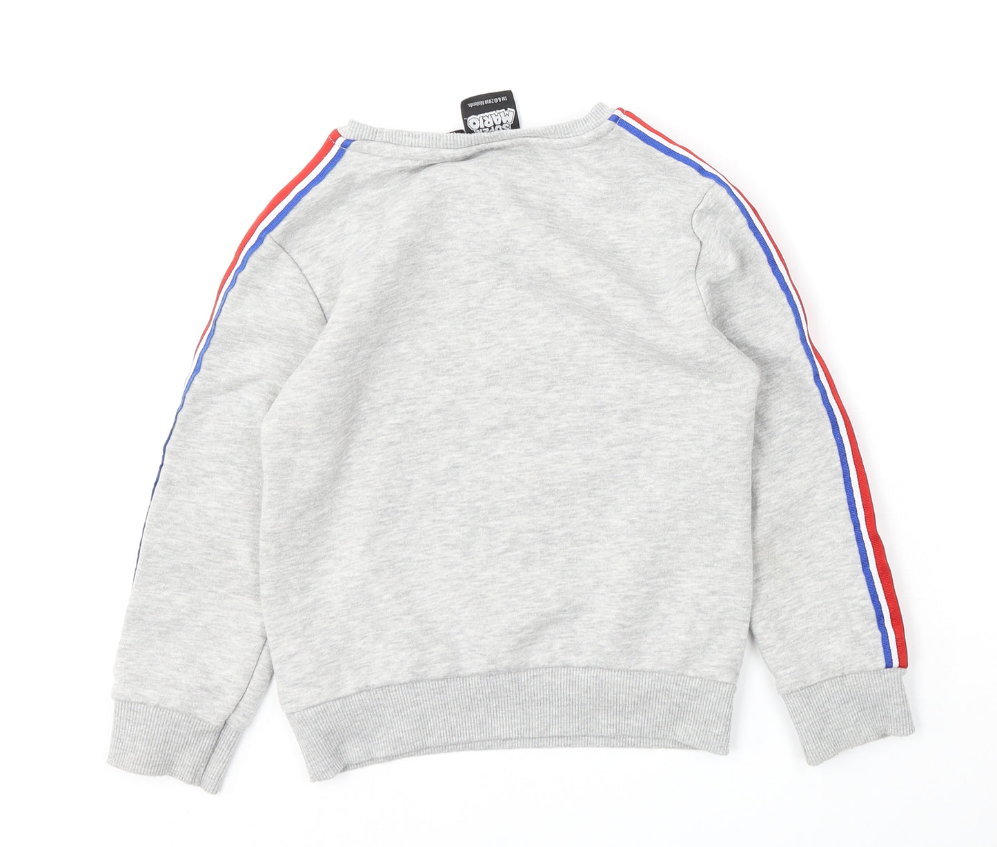 Super Mario Boys Grey  Polyester Pullover Sweatshirt Size 6-7 Years