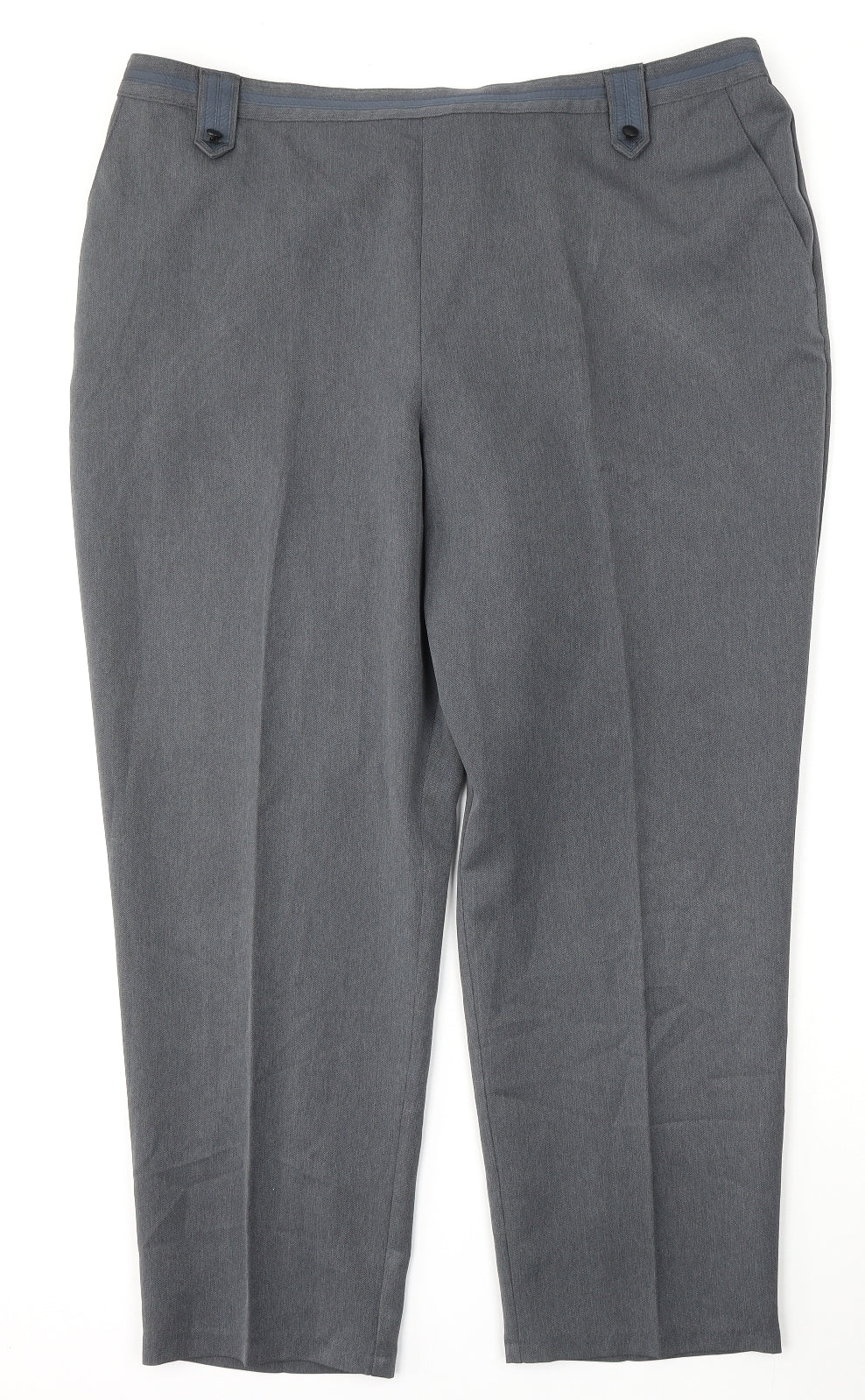 Marks and Spencer Womens Grey  Polyester Trousers  Size 20 L27 in Regular