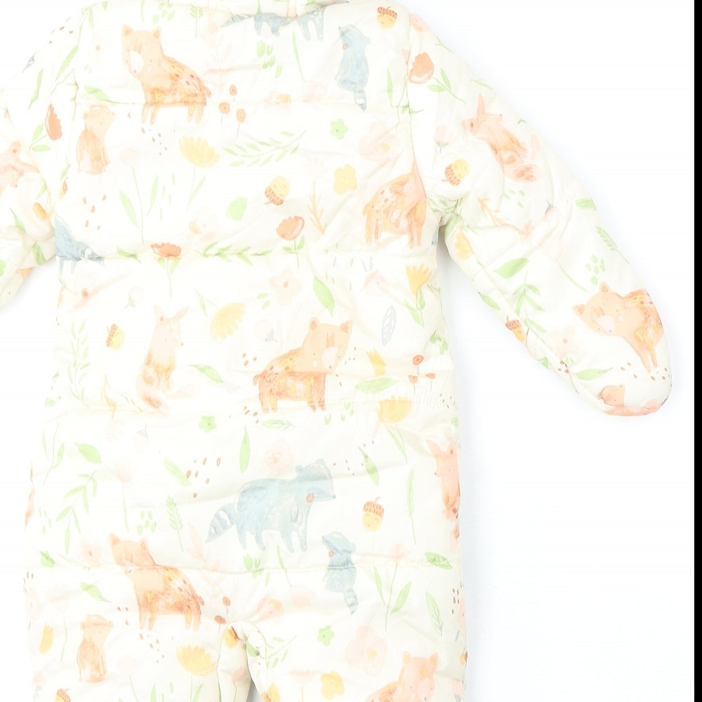 George Girls Multicoloured Geometric Polyester Coverall One-Piece Size 3-6 Months  Zip