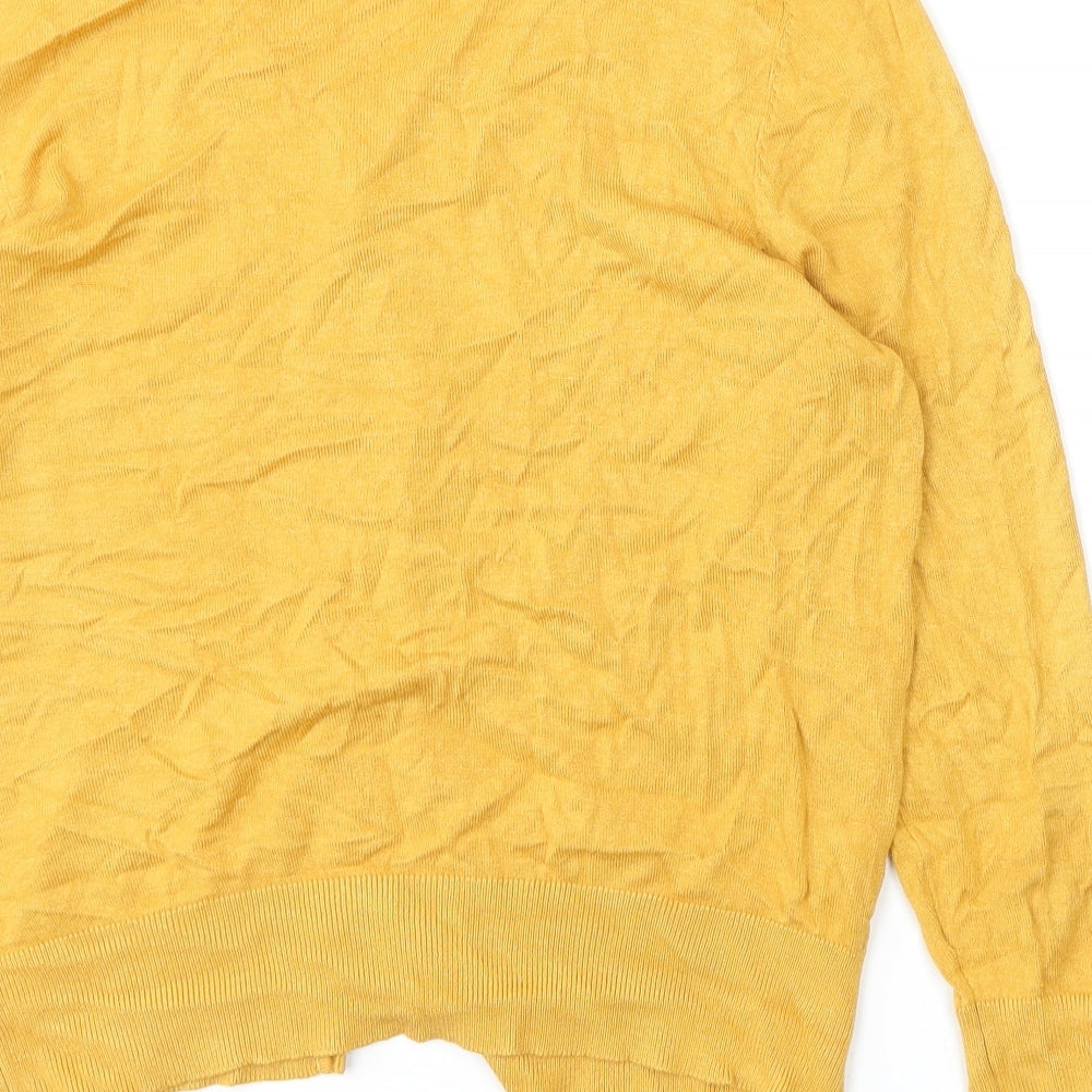 Primark Womens Yellow Round Neck  Viscose Cardigan Jumper Size 12