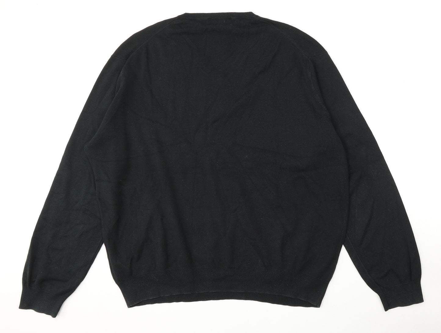 Ralph Lauren Mens Blue V-Neck  Cotton Pullover Jumper Size 2XL