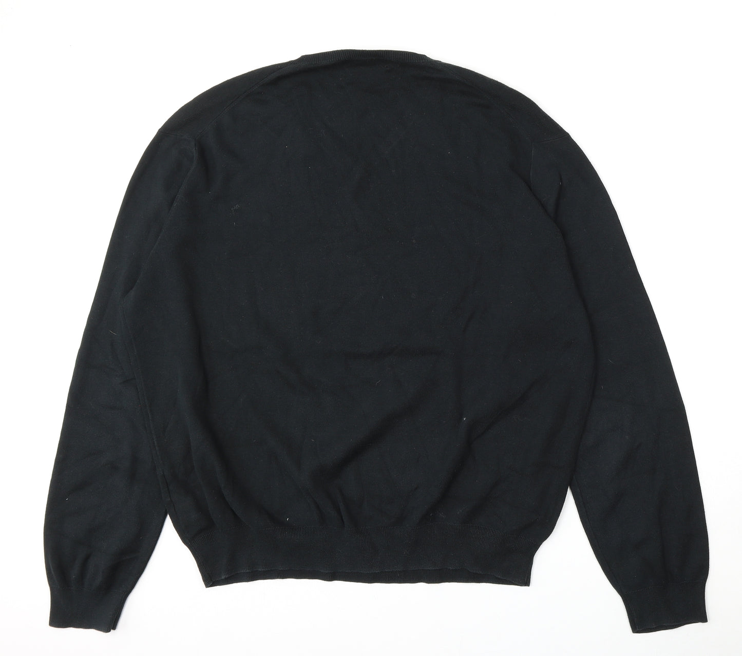 Polo Ralph Lauren Mens Black V-Neck  Cotton Pullover Jumper Size 2XL