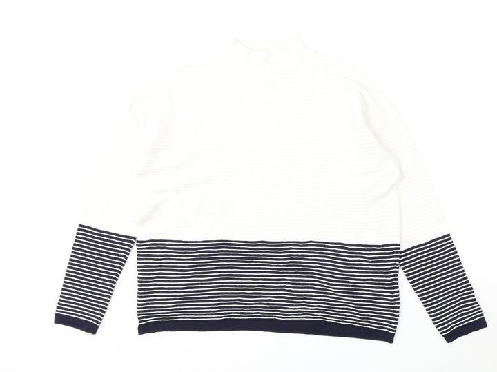 Topshop Womens Multicoloured Mock Neck Striped Viscose Pullover Jumper Size 12