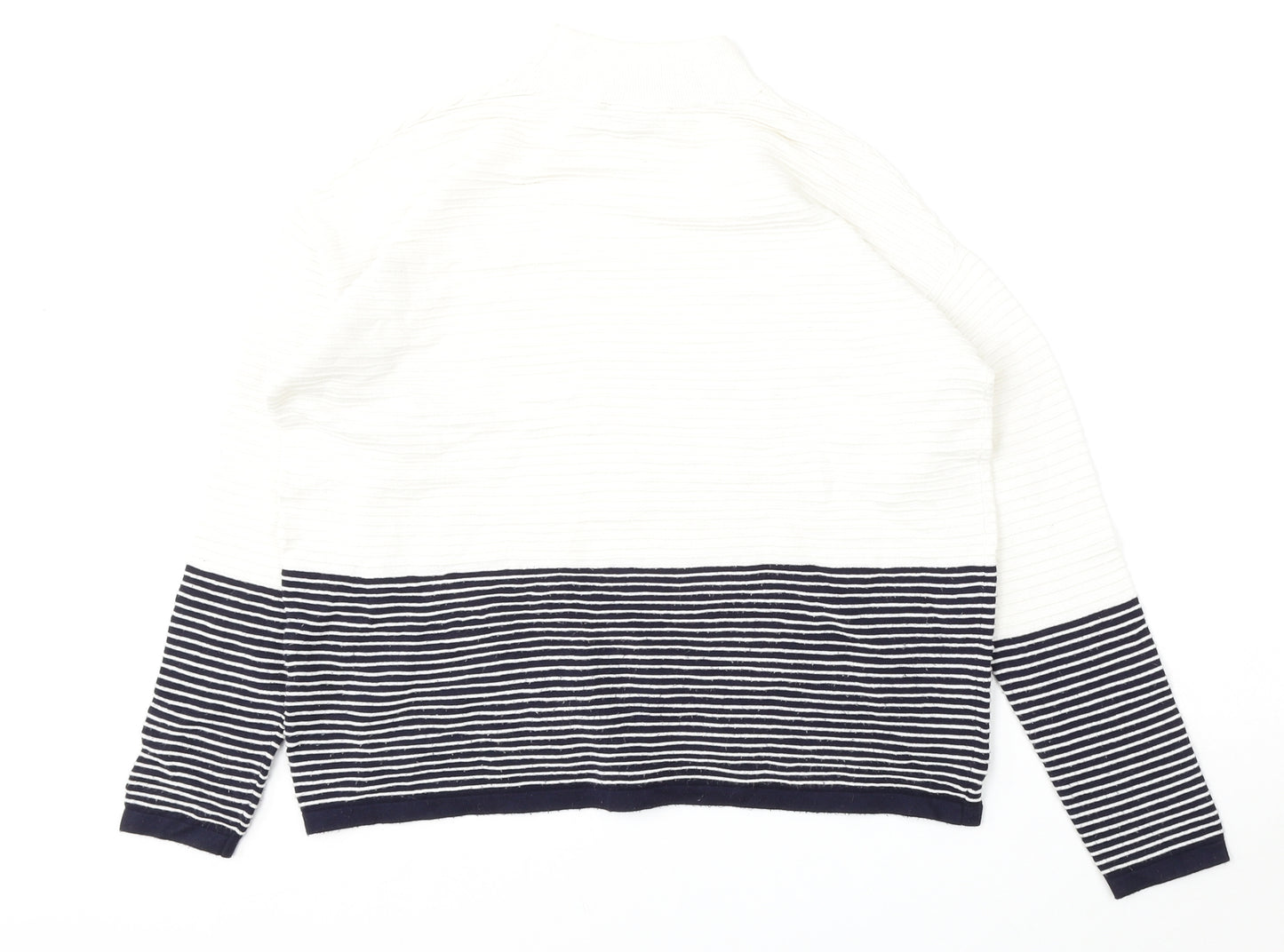 Topshop Womens Multicoloured Mock Neck Striped Viscose Pullover Jumper Size 12