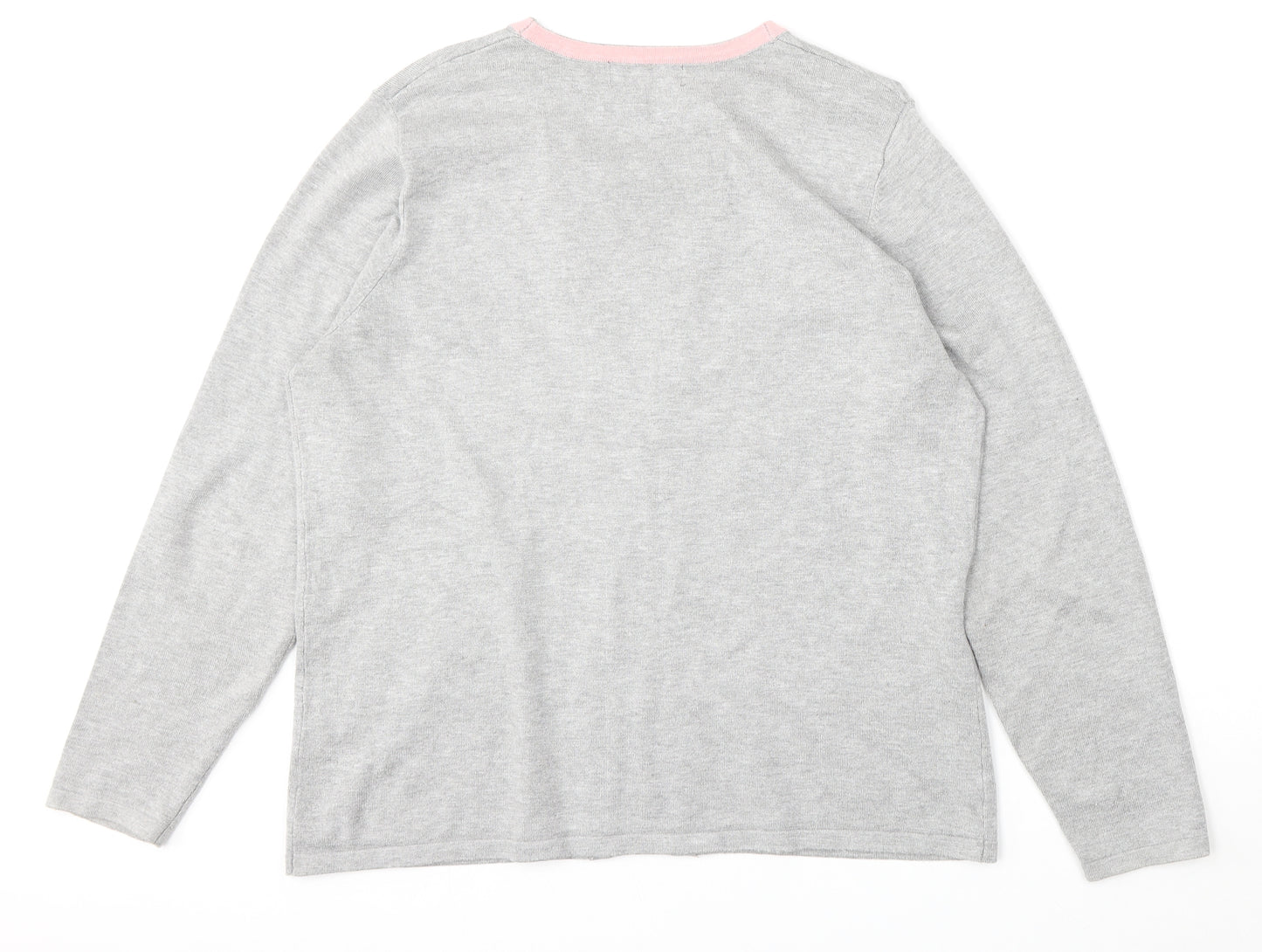 Preworn Womens Multicoloured Round Neck Striped Viscose Pullover Jumper Size M   - Built in t shirt