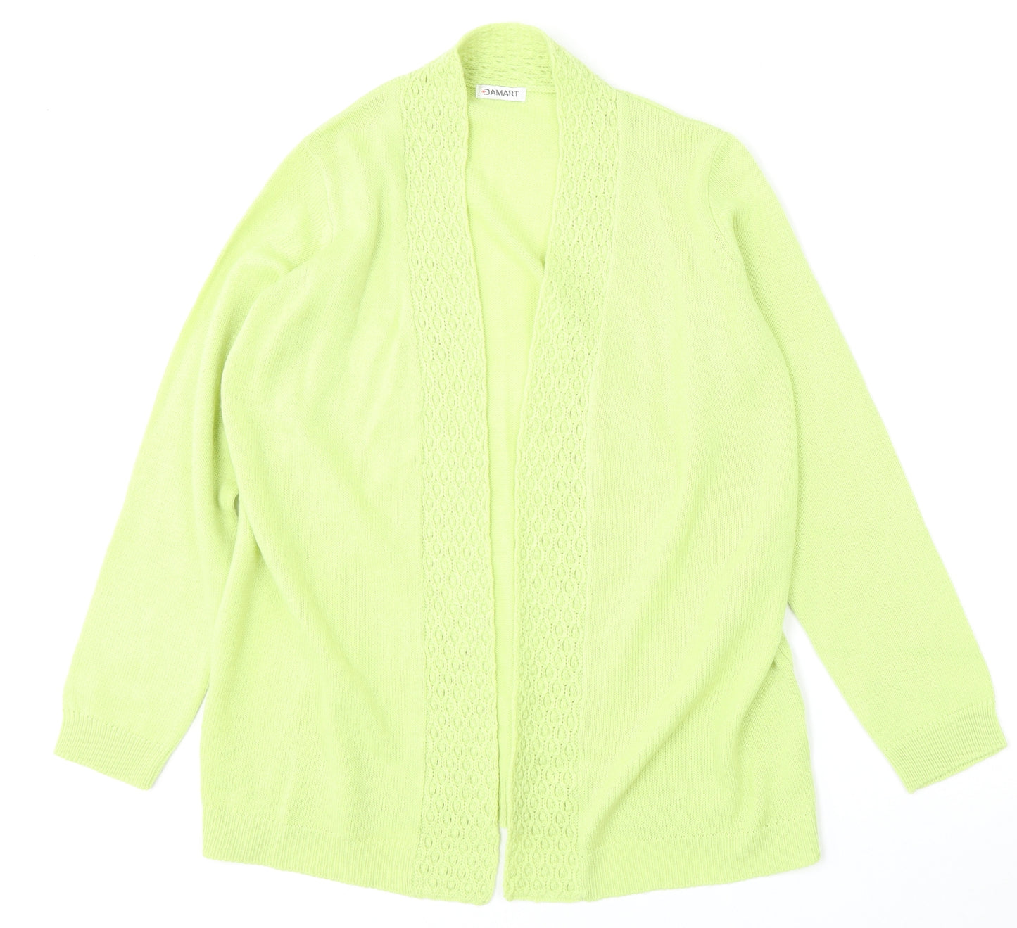 Damart Womens Green V-Neck  Acrylic Cardigan Jumper Size 14