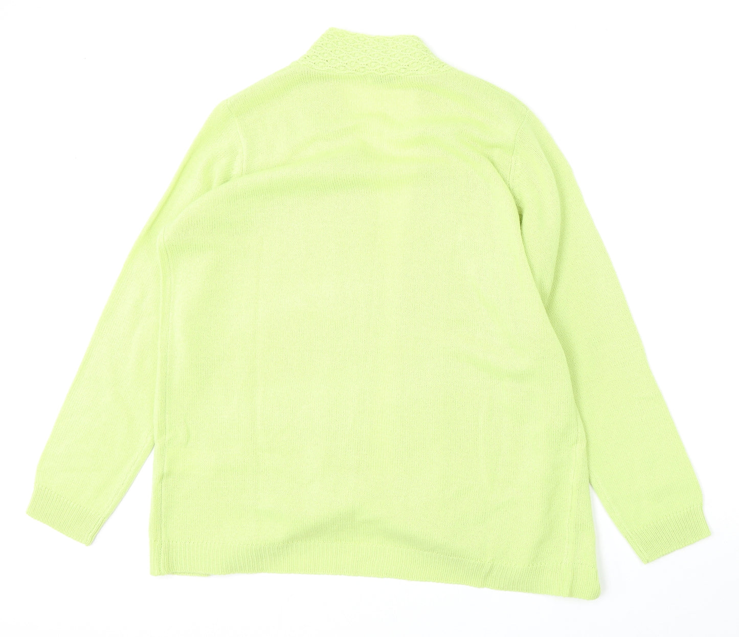 Damart Womens Green V-Neck  Acrylic Cardigan Jumper Size 14
