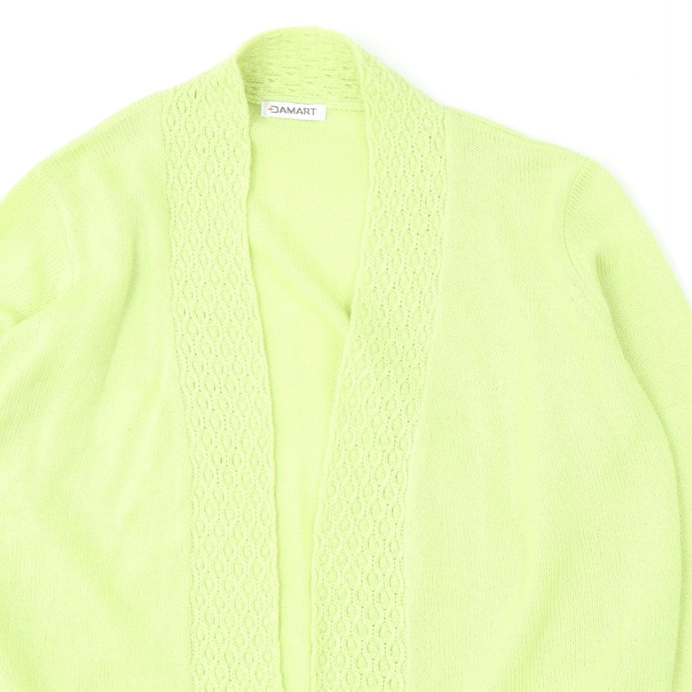 Damart Womens Green V-Neck  Acrylic Cardigan Jumper Size 14