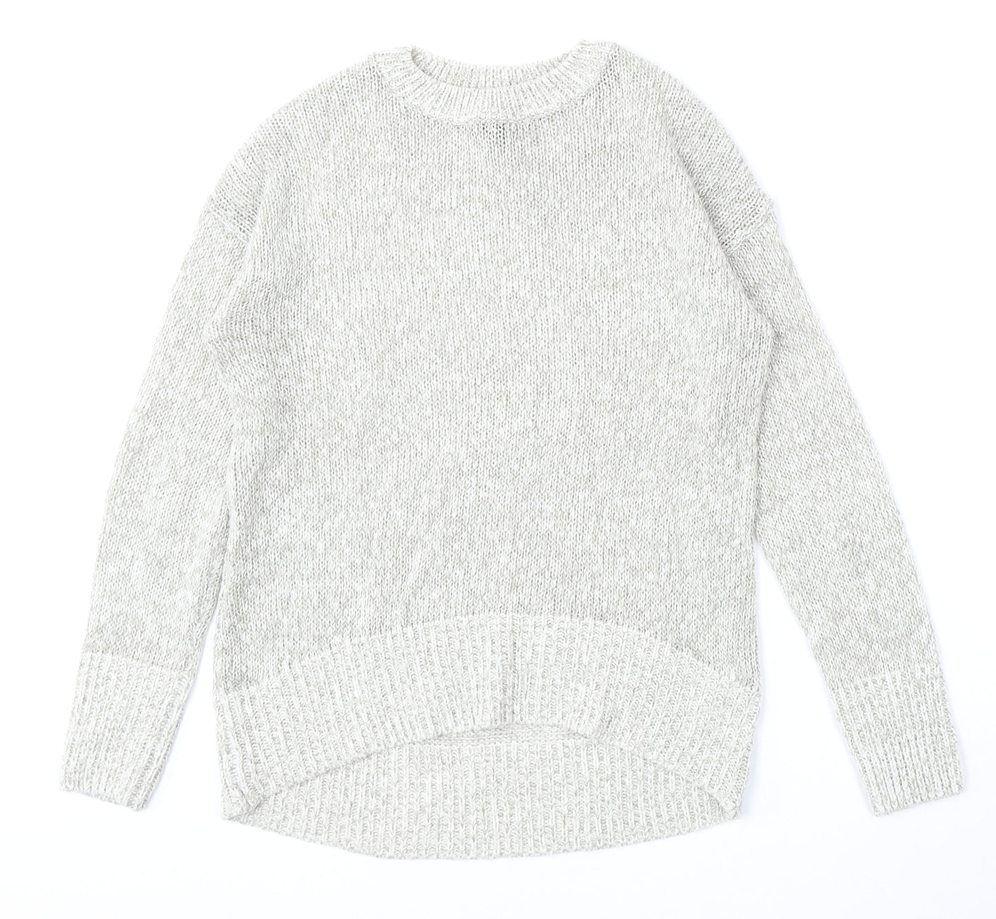 New Look Womens Grey Round Neck  Acrylic Pullover Jumper Size S