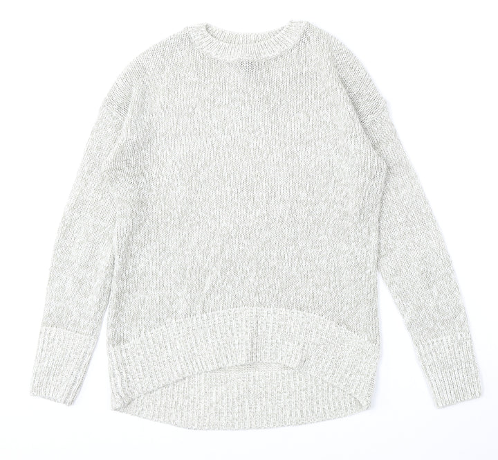 New Look Womens Grey Round Neck  Acrylic Pullover Jumper Size S