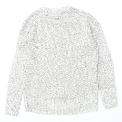New Look Womens Grey Round Neck  Acrylic Pullover Jumper Size S
