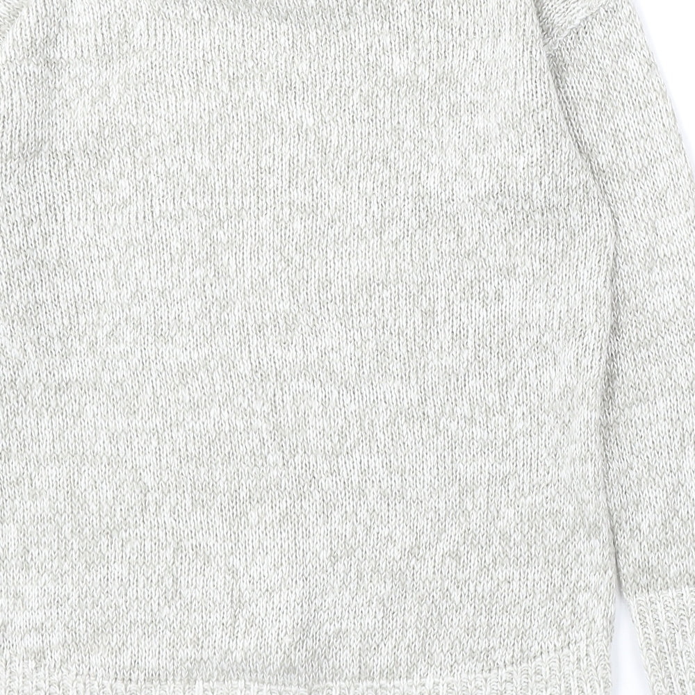 New Look Womens Grey Round Neck  Acrylic Pullover Jumper Size S