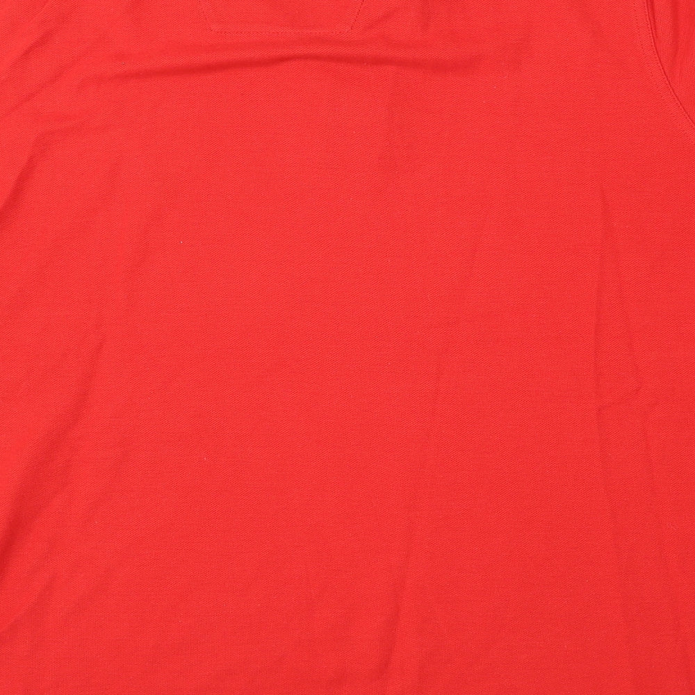 Fynch-Hatton Mens Red  Cotton  Polo Size M Collared Button