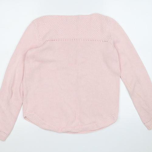 Marks and Spencer Womens Pink Round Neck  Cotton Pullover Jumper Size 8