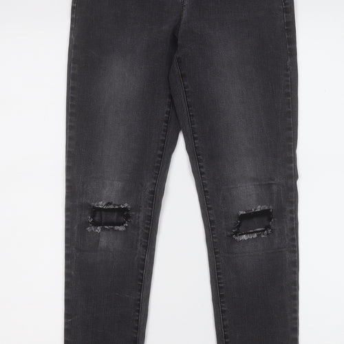Denim & Co. Womens Grey  Cotton Skinny Jeans Size 8 L27 in Regular