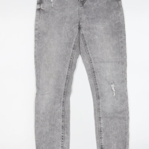 Denim & Co. Womens Grey  Cotton Skinny Jeans Size 8 L27 in Regular
