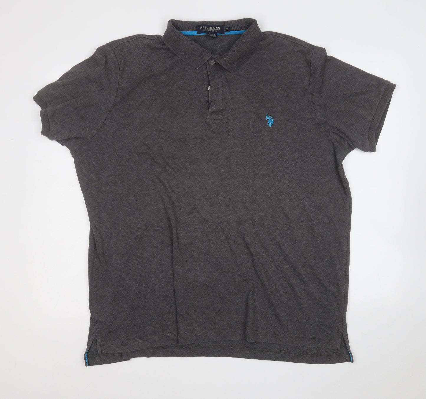 US Polo Assn. Mens Grey  Cotton  Polo Size 2XL Collared